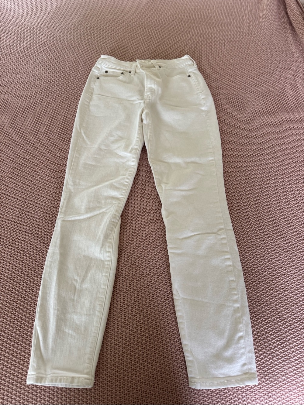 J. Crew White/Off-WhiteStretch Fitted Jeans